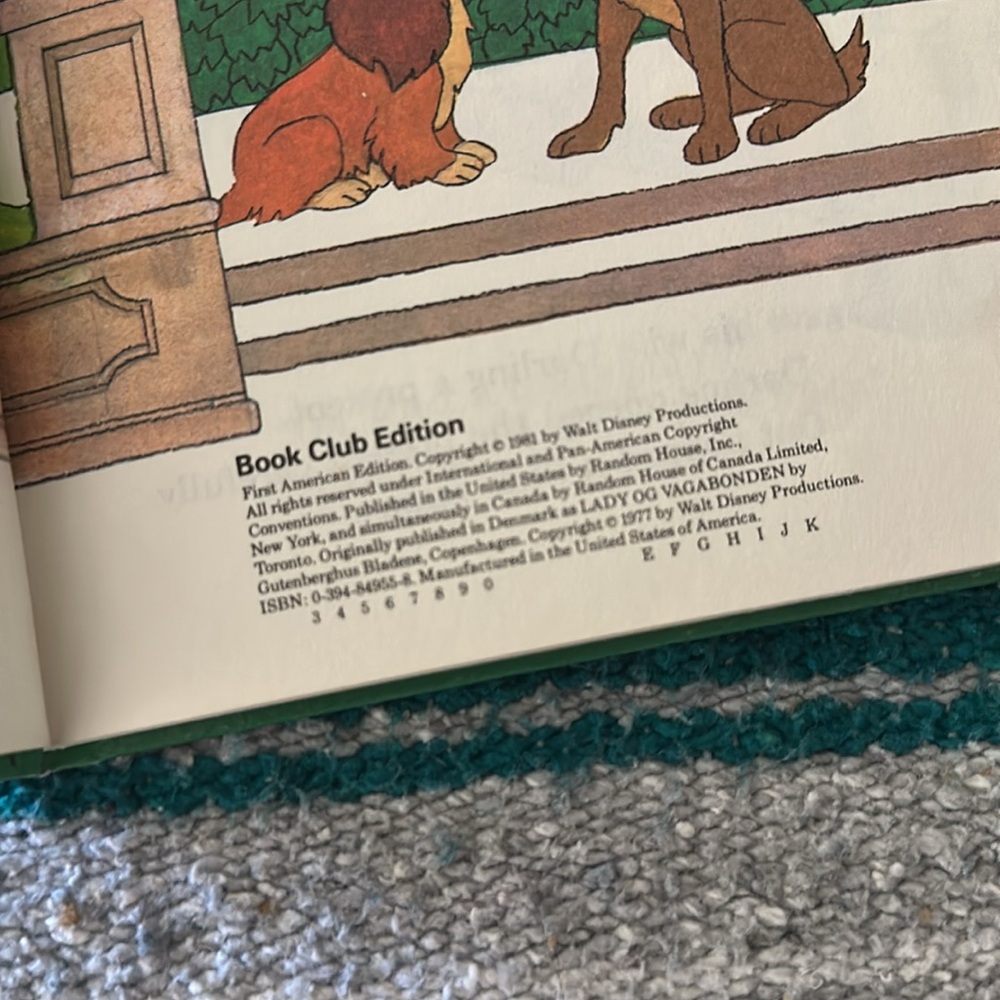 Walt Disney Productions *Vintage* Lady and the Tramp Hardback Book - Picture 5 of 7